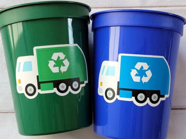 GARBAGE TRUCK PARTY Cups - Garbage Truck Treat Cups Garbage Truck Party Favors Garbage Truck Birthday Favors Trash Garbage Birthday