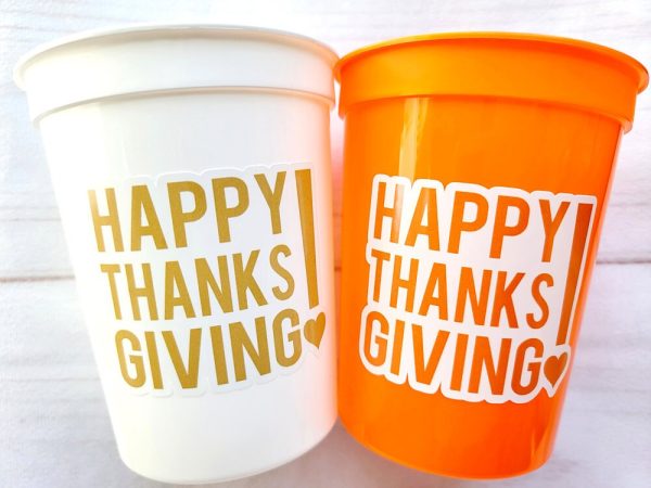 THANKSGIVING PARTY CUPS - Thanksgiving Cups Thanksgiving Decorations Happy Thanksgiving Party Thanksgiving Party Favors Thanksgiving Decor