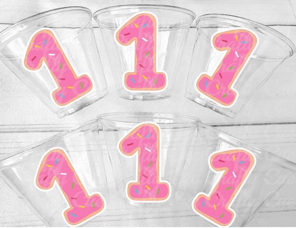 DONUT PARTY CUPS- Donut Birthday Party Donut Grow Up Donut Party Decoration Donut Birthday Decoration Donut First Birthday Donut Baby Shower