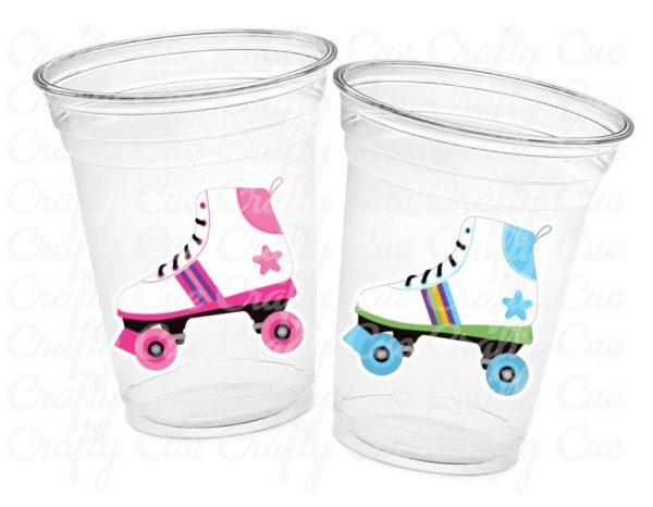 ROLLER SKATE PARTY Cups - Roller Skating Birthday Cups Skate Party Favors Skating Party Cups Roller Skating Birthday 80's Birthday Party