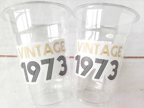 50th PARTY CUPS - 50 and Fabulous 50th Birthday Party 50th Birthday Favors 50th Party Cups 50th Party Decorations 1973 Birthday Party Cups