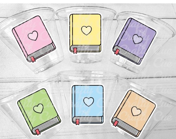 BOOK PARTY CUPS -Book Birthday Cups Book Baby Shower Book Party Favors Book Baby Shower Favors School Party Cups Teacher Gift Back to School