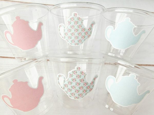 TEA PARTY CUPS - Tea Birthday Cups Tea Party Favors Tea Party Baby Shower Tea Party Decorations Tea Party Supplies Teapot Cups Teapot Decor