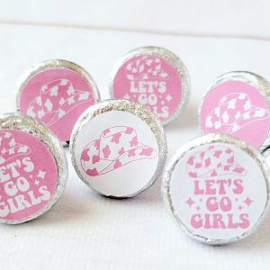 180 - COWGIRL PARTY STICKERS for candy Cowgirl Stickers Rodeo Let's Go Girls Bachelorette Party Favor Stickers Candy Wrappers Decorations