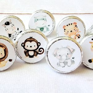 180 - Safari Party Stickers Safari Baby Shower Stickers Safari Party Favors Safari Candy Stickers Animal Jungle Stickers for candy favors