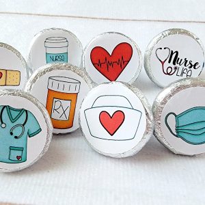 180 - NURSE PARTY FAVOR Stickers for candy Nurse Stickers Nurse Graduation Nursing Party Favors Candy Wrappers Nurse Graduation Decorations
