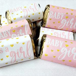 30 - GIRL BABY SHOWER Favor Stickers - Mini Candy Stickers Pink Baby Shower Stickers It's a Girl Stickers Baby Girl Favors Shower Favors