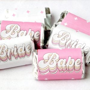 30 - BRIDE AND BABE Party Stickers - Bachelorette Party Stickers Pink Bachelorette Stickers Wedding Stickers Bachelorette Party Favors Babe