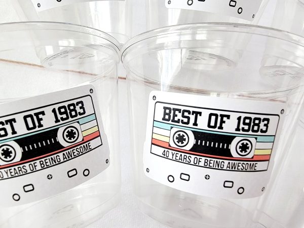 40th PARTY CUPS 40th Birthday Decoration 40th Party Favors 40th Party 40th Birthday Cassette Tape Party Best of 1983 Birthday Vintage 1983