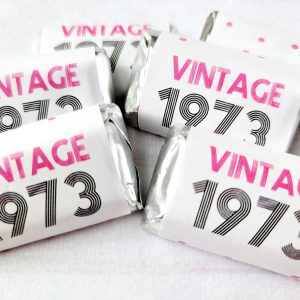 30 - 50th Birthday Stickers Vintage 50th Birthday Stickers for Mini Candy Bar Wrapper Vintage 50th Birthday Best of 1973 Birthday 1973