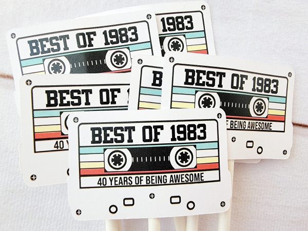 40th Birthday Party Cupcake Toppers - Cassette 40th Birthday Cupcake Toppers Best of 1983 Birthday Vintage 40th Birthday 40th Birthday Party