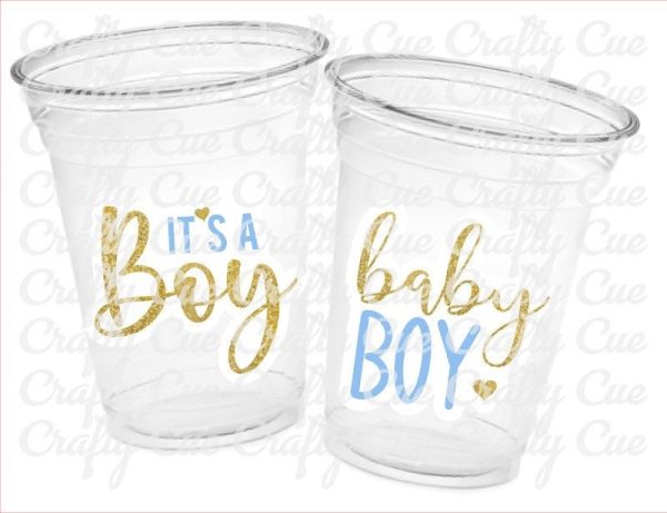 IT'S A BOY PARTY Cups Boy Baby Shower Cups It's A Boy Baby Shower Favor Gender Neutral Baby Shower Favor Baby Boy Favor Cups Blue and Gold