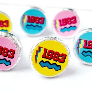 180 - 80s Party Stickers 40th Birthday Stickers 1983 Party Stickers for Mini Candy 40th Birthday Candy Wrapper Vintage 40 Best of 1983
