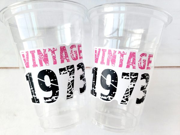 50th PARTY CUPS - 50 and Fabulous 50th Birthday Party 50th Birthday Favors 50th Party Cups 50th Party Decorations 1973 Birthday Party Cups