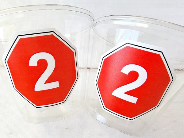 STOP SIGN CUPS - School Bus Party Cups Traffic Sign Cups Transportation Party School Bus Party School Bus Cups Racing Party Cup Race Car Cup