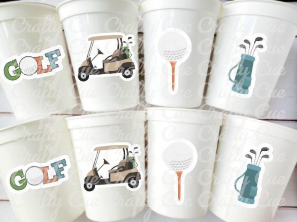 GOLF PARTY CUPS - Golfing Party Cups Golf Birthday Golf Party Golf Decorations Golf Party Supplies Golfing Cups Golf Cups Golf Favors