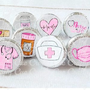 180 - NURSE PARTY FAVOR Stickers for candy Nurse Stickers Nurse Graduation Nursing Party Favors Candy Wrappers Nurse Graduation Decorations