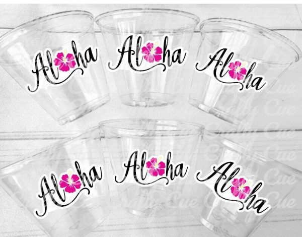 LUAU PARTY CUPS - Aloha Party Cups Luau Party Decoration, Luau Party Supplies Luau Baby Shower Tropical Party Decorations Hawaii Party Luau