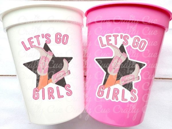 Cowgirl Boot Party Cups Cowgirl Let's Go Girls Cups Rodeo Party Cups Cowgirl Bachelorette Party Cups Favors