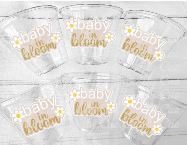 BABY IN BLOOM Party Cups Baby in Bloom Baby Shower Favors Baby in Bloom Shower Cups Baby in Bloom Party Decorations Wildflower Party Cups