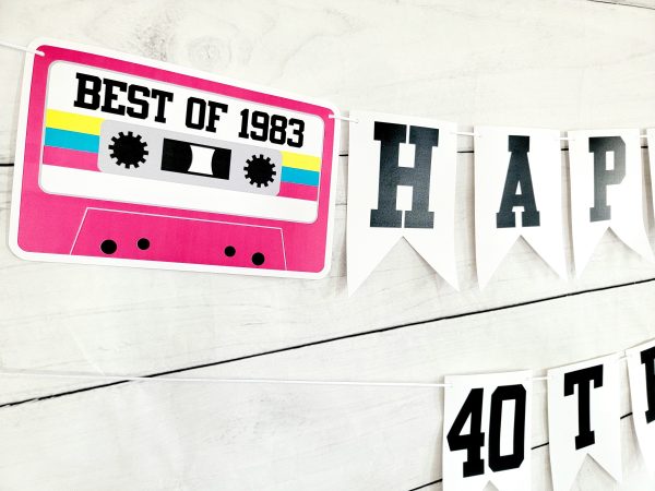 BEST OF 1983 - 40th Birthday Banner 1983 Banner 1983 Party Decorations 40th Party Decorations 40th Party Banner 40 Birthday Party Banner 80s
