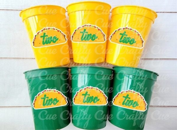 TACO PARTY CUPS - Taco Cups Taco Tuesday Cups Taco Party Taco Birthday Fiesta Party Decorations Cinco De Mayo Taco Twosday Party Taco Favors