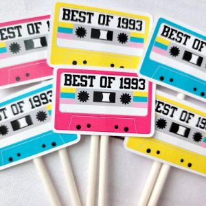 30th Birthday Party Cupcake Toppers - Cassette 30th Birthday Cupcake Toppers Best of 1993 Birthday Vintage 30th Birthday 30th Birthday Party
