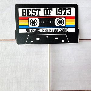 1973 CAKE TOPPER Cassette Tape Cake Topper Best of 1973 Cake Topper 50th Birthday Cake Topper 50th Party Decorations 50th Vintage 1973 Party