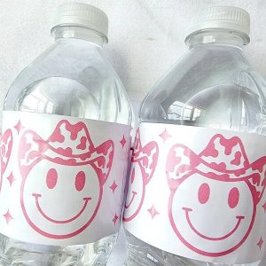 COWGIRL SMILEY Water Bottle Labels Cowgirl Birthday Cowgirl Bachelorette Party Water Bottle Favors Cowgirl Bottle Labels Cowgirl Party Favor