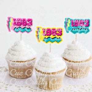 1983 Cupcake Toppers 40th Birthday Party Cupcake Toppers 40th Birthday Cupcake Toppers Best of 1983 Birthday Vintage 40th Birthday Party