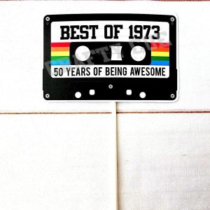 1973 CAKE TOPPER Cassette Tape Cake Topper Best of 1973 Cake Topper 50th Birthday Cake Topper 50th Party Decorations 50th Vintage 1973 Party