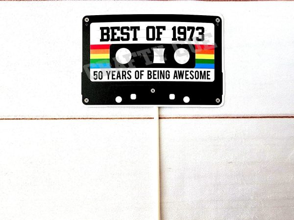 1973 CAKE TOPPER Cassette Tape Cake Topper Best of 1973 Cake Topper 50th Birthday Cake Topper 50th Party Decorations 50th Vintage 1973 Party