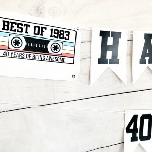 BEST OF 1983 - 40th Birthday Banner 1983 Banner 1983 Party Decorations 40th Party Decorations 40th Party Banner 40 Birthday Party Banner 80s