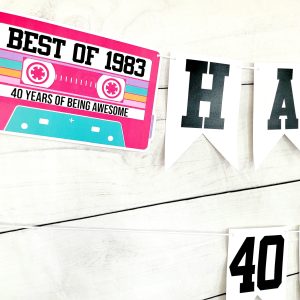 BEST OF 1983 - 40th Birthday Banner 1983 Banner 1983 Party Decorations 40th Party Decorations 40th Party Banner 40 Birthday Party Banner 80s