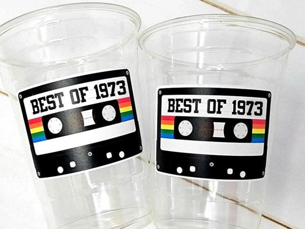 50th PARTY CUPS 50th Birthday Decoration 50th Party Favors 50th Party 50th Birthday Cassette Tape Party Best of 1973 Birthday Vintage 1973