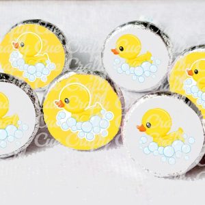 180 - Duck Party Stickers Duck Candy Stickers Duck Baby Shower Favor Stickers Rubber Ducky Baby Shower Rubbery Duck Decorations Duck Shower