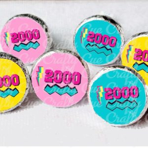 180 - 00s Party Stickers 2000'S Birthday Stickers 2000 Party Stickers for Mini Candy Back to the 2000's Birthday Candy Stickers Favors