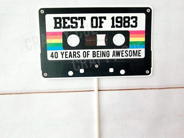 40th CAKE TOPPER Cassette Tape Cake Topper Best of 1983 Cake Topper 40th Birthday Cake Topper 40th Party Decorations 40th Vintage 1983 Party