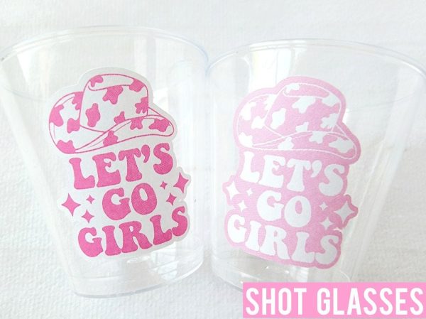 COWGIRL Let's Go Girls Plastic Shot Glasses Cowgirl Party Shot Glasses Cowgirl Cups Cowgirl Decorations Cowgirl Bachelorette Shot Glass Cups