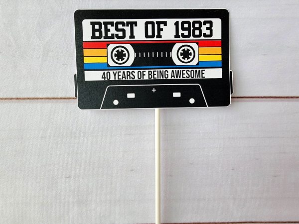 40th CAKE TOPPER Cassette Tape Cake Topper Best of 1983 Cake Topper 40th Birthday Cake Topper 40th Party Decorations 40th Vintage 1983 Party