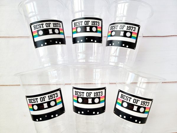 50th PARTY CUPS 50th Birthday Decoration 50th Party Favors 50th Party 50th Birthday Cassette Tape Party Best of 1973 Birthday Vintage 1973