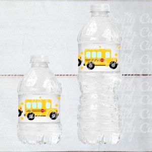 SCHOOL BUS Water Bottle Labels School Bus Birthday Party Favors School Bus Party Favors School Bus Birthday Decorations School Party Favors
