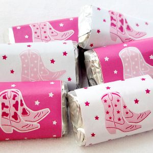 30 - COWGIRL PARTY STICKERS for candy Cowgirl Stickers Rodeo Howdy Let's Go Girls Bachelorette Party Favor Sticker Candy Wrappers Decoration