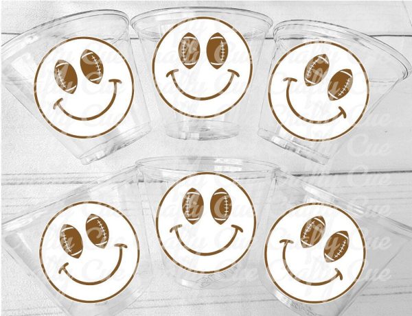 FOOTBALL SMILEY PARTY Cups - Football Cups Football Party Cups Football Birthday Cups Football Party Sports Party Cups Football Party Favors