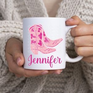 Custom Cowgirl Boot Mug, Cowgirl Gift, Cowgirl Bachelorette Gift, Cowgirl Party Favor, Cowgirl Hat, Custom Cowgirl Gift, Custom Cowgirl Mug