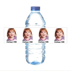 Custom Water Bottle Labels Personalized Photo Bottle Labels, 40th Birthday Party, 80s birthday party decoration, Best of 1983, 1983 Birthday