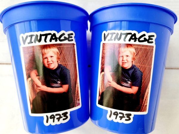 Custom Plastic Cups with Picture Personalized Cups Personalized 50th Birthday Cups Vintage 50th Cups 1973 Custom Face Party Cups Decorations