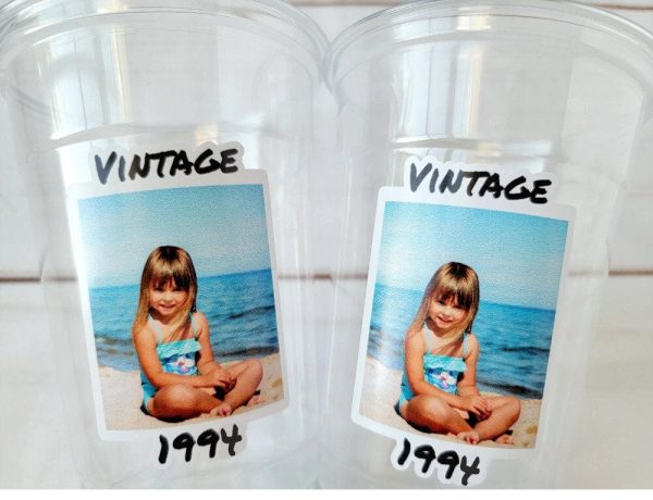 Custom Plastic Party Cups Personalized Party Cups Personalized 30th Birthday Cups Vintage 30th Cups 1994 Custom Face Party Cups Decorations