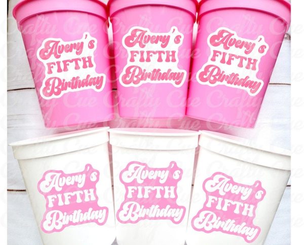 Custom Name Birthday Cups, Personalized Name Birthday Cups, Custom Age Birthday Cups, Personalized Age Party Cups, Name Cups, Party Favors