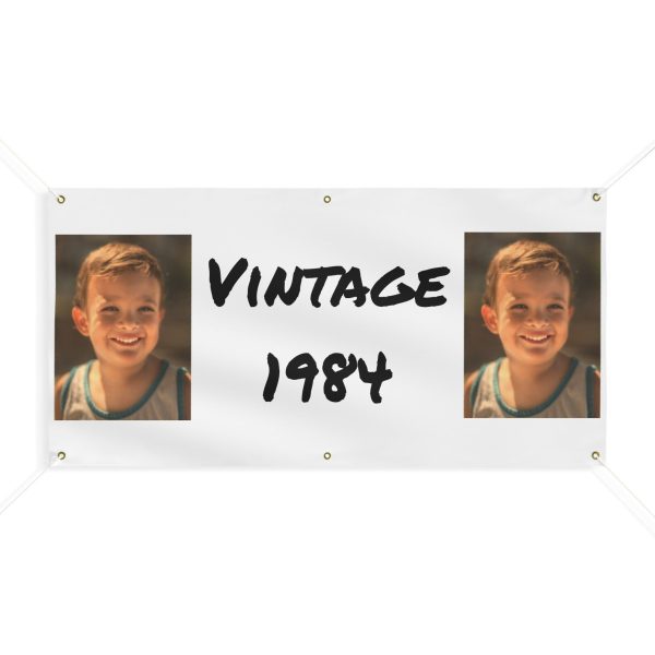 Custom Face Party Banner, Personalized Face Party Banner, 1984 Birthday Banner, Vintage 1984 Banner, Custom Vinyl Banner, 40th Party Banner